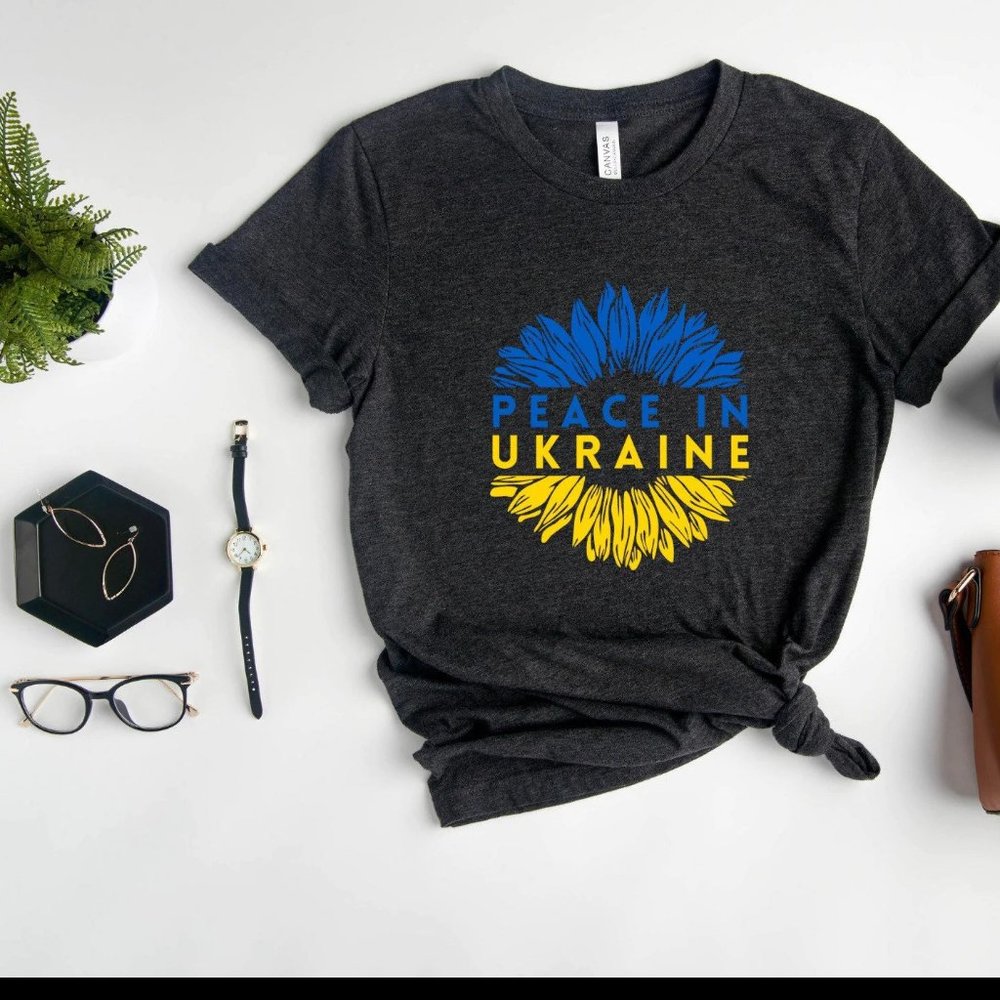 Peace In Ukraine Sunflower Shirt, Stand With Ukraine Anti War T Shirt, Ukrainian
